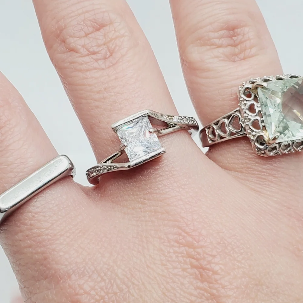Princess Cut Silver Ring